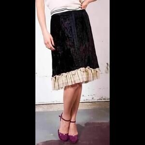 Nataya Black Velvet Vintage Skirt